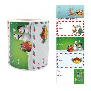 Éléments De Noël Autocollants Rouleau Coloré 500 Count Autocollants Rond - Neuf