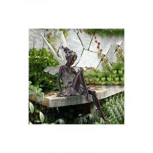 La décoration du jardin de fée assise, Tudor et Turek assis en résine, décoration de jardin 24x12x10.8 cm - Neuf