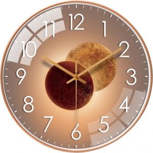 Horloge murale ronde de 30,5 cm (V&eacute;nus Gold), grand nombre de chiffres, silencieuse, &agrave; quartz, moderne, &agrave; piles, pour la maison, le salon, le bureau, la cuisine, l'&eacute;cole - Neuf