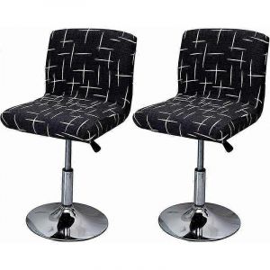 Housse De Tabouret De Bar Extensible,Housse De Chaise Haute Imprimée 2pcs Pour Housses De Chaise De Salle À Manger Haute De Bar,Protecteur De Siège De Chaise De Salle À Manger - Neuf