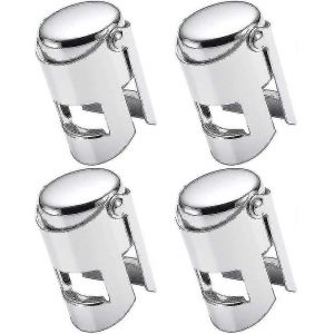 Bouchons De Champagne,Paquet De 4 Scell&eacute;s Sous Vide En Acier Inoxydable Scellant De Fermeture De Bouteille De Vin Mousseux Pour Cadeaux - Neuf