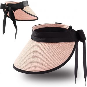 Kal-Femmes Visi&egrave;re Solaire Chapeau De Paille Queue De Cheval Voyage Plage Casquette Pour La Femme - Neuf