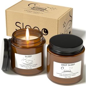 Bougies De Sommeil Pour Homme Et Femme, Bougies Parfum&eacute;es &Agrave; La Lavande Pour L'Anxi&eacute;t&eacute;, La Lavande Favorise Le Sommeil, La Camomille Soulage Le Stress, Cadeaux De Relaxation/D'Anniversaire - Neuf