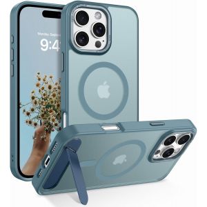 NSIECD-Coque Magn&eacute;tique pour iPhone 16 Pro Max, Compatible avec MagSafe, [Support Invisible Int&eacute;gr&eacute;e] Housse Qualit&eacute; Militaire Antichoc, &Eacute;tui Translucide Mat pour iPhone 16 Pro Max 6,9"", Gris Bleu - Neuf