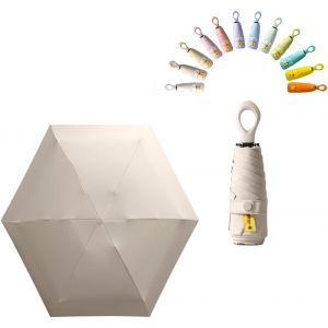 Mini Parapluie De Poche Pliant De Voyage Protection Uv Upf 50/Anti Tempete Ultra L&eacute;ger Et Femme R&eacute;sistant Aux Compact Portable Umbrella - Neuf