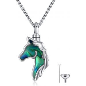 Cmjaagur-Collier Urne Pour Cendres - En Argent Sterling 925 - Pour Cheval, Guitare, Crâne, Chien, Patte, Boussole, Tortue - Pendentif Urne - Cadeau Pour Mari, Frère, Père[M930] - Neuf
