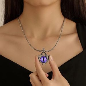 Kal-Collier Gothique Oeil Maléfique Chaîne En Acier Inoxydable Collier Oeil Maléfique Collier Crâne Démon Vintage Collier Pendentif Turc Bijoux Chanceux Pour Femmes Hommes - Neuf