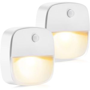 Veilleuse Enfant [2 Pièces] Veilleuse Prise Electrique Avec Capteur De Crépuscule, Mode D'éclairage Constant & Automatique Pour Chambre Bébé, Escalier, Chambre À Coucher, Couloir, Salon-Blanc Chaud - Neuf