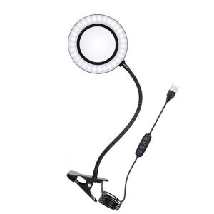 Loupe de table de 105 mm de diamètre avec éclairage LED, grossissement réglable x10, lampe avec 10 niveaux de luminosité - Neuf