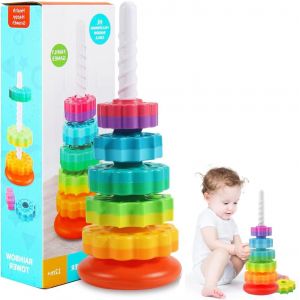 ChenQuanSarl-Tour D'Empilage Arc-En-Ciel, Jouet Rotatif Pour B&eacute;b&eacute;s &Agrave; Partir De 1 An - Neuf