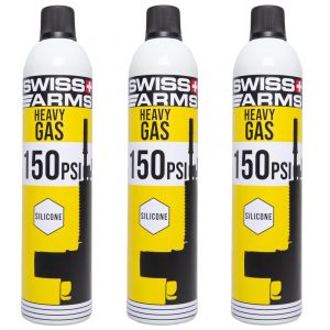 3 X Bouteilles De Gaz Swiss Arms 150 Psi Avec Silicone 600 Ml - Neuf