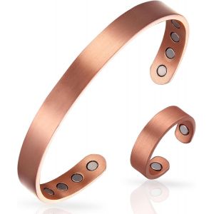 ERYI-Bracelet En Cuivre Pour Homme Et Femme - 99,9 % Pur, Réglable Avec 8 Aimants (Ensemble) - Neuf