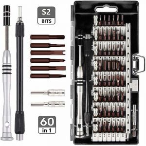 Kit de tournevis de précision 60 en 1, tournevis magnétique, embout Torx, réparation d'ordinateur pour MacBook, PS4 Pro, iPhone, PC, bricolage, WA - Neuf