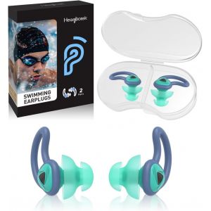 2 Paires Bouchons D'oreilles De Natation,Protection Auditive Bouchon Piscine,Protection Contre L'eau Pour Nageurs Douche Bain Le Surf (Vert Clair) - Neuf