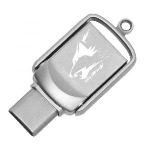 KALPZ-Mini Clé Usb Type-C Ultra Double, Support À Mémoire De 64Gb Et 128Gb, Lecteur Flash Créatif, Cadeaux Pour Les Entreprises, Nouveauté,128Gb,Wolf Logo - Neuf