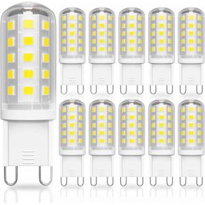 Cheng-Ampoule G9 Blanc Froid 6000k, 3w Équivalent 30-40w Halogène Lampe, Ampoule Led G9 350lm Non Dimmable Sans Scintillement, Pour Chambre, Salon, Cuisine, Lot De 10 - Neuf
