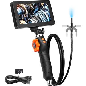 MEVRONISSHOP-Endoscope Articul&eacute; Bidirectionnel 180&deg; Cam&eacute;ra Endoscopique Objectif 6,4 mm &Eacute;cran IPS LED Zoom 8X C&acirc;ble 1,5 m Carte 32 Go &Eacute;tanche IP67 pour Inspection Automobile Vidange Canalisation Plom - Neuf