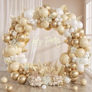 AYUHR-Arche Ballon Or Rose, 105 pièces Ballons Anniversaire Rose Gold, Ballons Baudruche pour Decoration Bapteme Fille Deco Evjf, Ballon Blanc pour Decoration Anniversaire Fille Baby Shower Mariage - Neuf