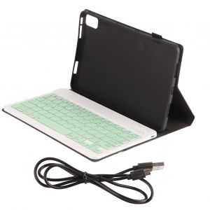 Clavier Sans Fil 10 Pouces Avec Touches Carrees Pour Huawei Matepad 10,4 Pouces (Etui De Protection En Cuir Vert Avec Touches Carrees) - Neuf