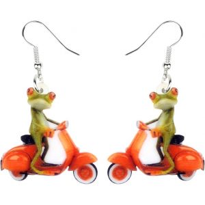 Kal-Acrylique Dessin Animé Grenouille Skateboard Boucles D'oreilles Pendentif Grand Long Bijoux Animaux De Mode Pour Femmes Filles Ados Charms - Neuf