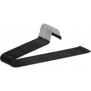 Jexnovashop-Antid&eacute;rapants, Durables Cintres Pantalons, Lot De 12, Accessoires De Rangement, Enfilage Facile, Chrom&eacute;, Gain De Place, 35cm Pour Pantalons Suspendus Chaussettes Jupe, Noir - Neuf