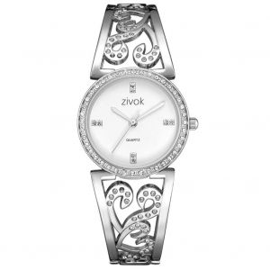 Zivok Femmes Luxe Brillant Strass D&eacute;coration Cadran Quartz Hollow Steel Belt Watch (Couleur Acier) - Neuf
