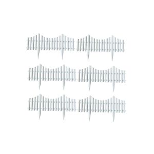 Bordures De Jardin En Plastique &Agrave; Piquets Pour Massifs De Fleurs Et Pelouses - 6 Pi&egrave;ces - Neuf