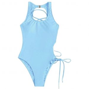 Femmes Creux Une Pièce Maillot De Bain Dames Lace Up Maillot De Bain Sans Dos - Neuf
