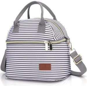 Vogshow Sac Isotherme Repas Femme Double Compartiment Lunch Bag Glaciere Souple Isotherme avec Bandoulière Élégant Sac Repas étanche Sac Lunch Box pour Bureau, l'école, Camping.[G192] - Neuf