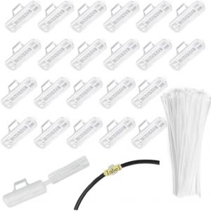 50 Pcs Organisateur de Câbles en Nylon Étanche Étiquettes de Câbles Marquage Serre Cable Attaches Isolées Ignifuges Marquage,Identification et Organisation Facile des Fils - Neuf