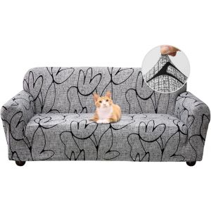 Slep-Housse De Canap&eacute; Extensible 2 Place Couverture Canap&eacute; Avec Accoudoirs Moderne Couvre Canap&eacute; Elastique Universelle Rev&ecirc;tement De Canap&eacute; Housse De Protection,Style Gris - Neuf