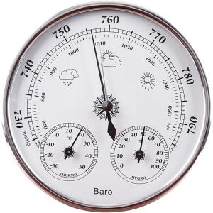SUBZONAL-Hygrom&egrave;tre Barom&egrave;tre du Thermom&egrave;tre 3 en 1 Mur de la Saison Suspendu Int&eacute;rieur Ext&eacute;rieur Instrument M&eacute;t&eacute;o Pr&eacute;cis Blanc 130 Mm 130 Mm - Neuf