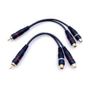 MEVRONISSHOP-2 Pi&egrave;ces c&acirc;ble s&eacute;parateur en y de 20cm, 1 prise rca m&acirc;le vers 2 connecteurs prise rca femelle pour audio vid&eacute;o domestique av, cin&eacute;ma maison, amplificateur, amplificateur &agrave; tube et haut-p - Neuf