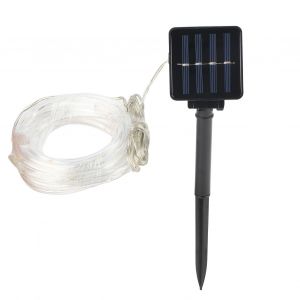 Hjlian Guirlande Lumineuse Solaire 7 M 50 Led Tube Lumineux Solaire Exterieur Etanche Decoration De Jardin Lumiere Blanche Chaude - Neuf