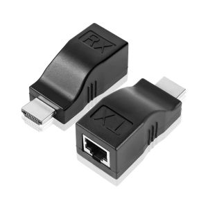 Extendeur Rj45 Hdmi 1.4,Sur C&acirc;ble Simple Ethernet Lan Rj45 Cat5e Cat6-Distance D'application Jusqu'&agrave; 30 M,Pour Hdtv Hdpc Ps4 Stb 4k 2k,N&eacute;cessite Un C&acirc;ble En Cuivre Pur Cat 5e/6/6e - Neuf