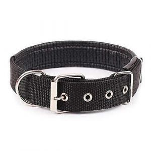Collier Pour Chien R&eacute;glable Rembourr&eacute;e Sangle De Cou Doux Durable De Pp De La Mousse Pour Les Petites Et Moyennes Chiens De Grande Taille Pack De 2 Noires Xl 3.0x60cm - Neuf