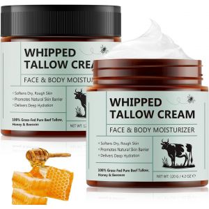 Kathlelxh-Baume Au Miel De Suif De B?Uf Pour Soins De La Peau, 120 G De Suif De B?Uf Pour Le Vi Et Le Corps, Baume De Suif Bio Nourrissant En Profondeur, Hy Atant Naturel Pour Le Vi Pour P[H360] - Neuf