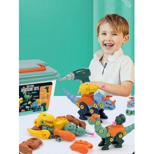 2025 New Dinosaur Assembly Toy DIY TOY ABS Children's Gifts 26 X 20 X 18cm Drill Version Ejection Soft Bomb Disassembly Toys - Neuf