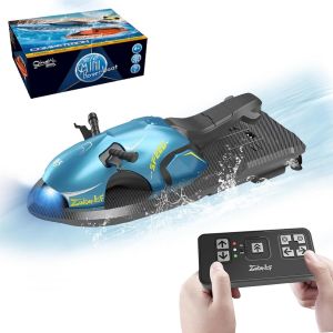 SANSH-Jet Ski Télécommandé de Contrôle à Distance avec Accélération par Clic,2,4 GHz Racing Boats,Smart Charge Via USB,Piscines et Lacs - Jouet Cadeau pour Enfants à partir de 3 Ans - Neuf