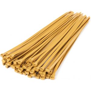 100 pièces Colliers de Serrage professionnelles,L'or-350mm x 7.6mm,Autobloquant,Attache Câble Résistant aux UV,Idéale pour l'intérieur et l'extérieur - Neuf