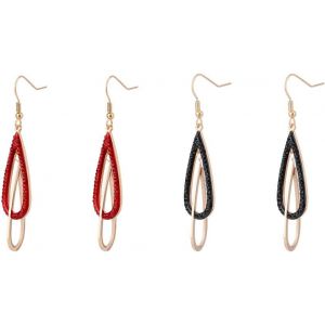 Kal-3 Paire De Boucles D'oreilles Pendantes En Or Rose En Forme De Larme En Cristal Boucles D'oreilles Pendantes En Strass Boucles D'oreilles Pendantes Bijoux Pour Femmes Et Filles - Neuf