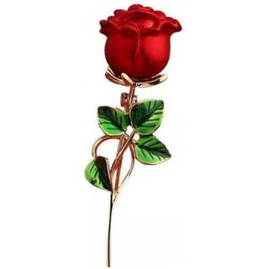 Kjdal-Broche En Forme De Rose Rouge-Style Aiguille-Bijou Parfait Pour Les Danses De Fête Classiques,Les Banquets De Mariage,Les Femmes Et Les Filles-Broche Pour Vêtements Formels,Bouquet De Fleurs, - Neuf
