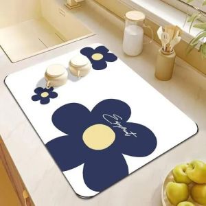 Tapis De Cuisine Coussin De Drain Absorbant Tapis De S&eacute;chage De Vaisselle Tapis Antid&eacute;rapant D&iquest;&Eacute;vier De Tasse Tapis De Bouteille - Neuf