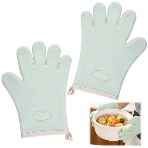 2 Pièce Gants Four Anti Chaleur, Gant Silicone Cuisine, Oven Mitts Résistants à la Chaleur Jusqu&#39;à 250¿, Antidérapante Gant de Cuisine Four, Intérieur en Coton, Pâtisserie-Piota - Neuf