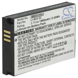 vhbw Batterie remplacement pour Golf Buddy LI-B03-02 pour GPS, appareil de navigation (1500mAh, 3,7V, Li-ion) - Neuf