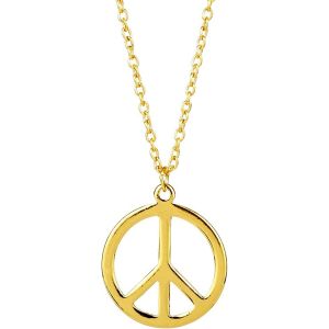 Collier Avec Pendentif En Forme De Signe De Paix, Style Hippie, En Métal, Style Vintage Rétro, Accessoire De Fête, Ajustable, Pour Homme Et Femme - Neuf