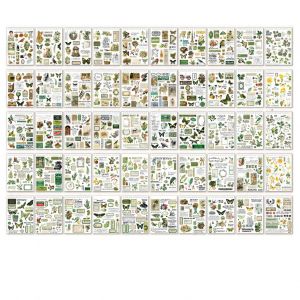 50pcs Vintage Matériel Décalcomanies Lifebook Series Washi Full Bodied Color Retro Sticker pour Manuel DIY Albums Photo Couvertures De Cahier Emballage Cadeau Printemps - Neuf