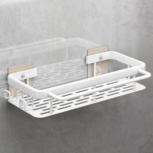 Eryi-Organisateur D'évier, Crochet, Organiseur De Lavabo Mural, Sans Perçage, Autocollant, Pour Accessoires De Cuisine, Éponge, Brosse, Savon À Vaisselle (Blanc (Pas De Plateau) - Neuf