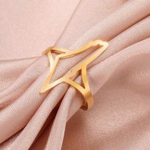 Israël Doigt Bague En Acier Inoxydable Or Couleur Anneaux Géographie Juif Bijoux À La Mode Pour Les Femmes Hommes Cadeaux - Neuf