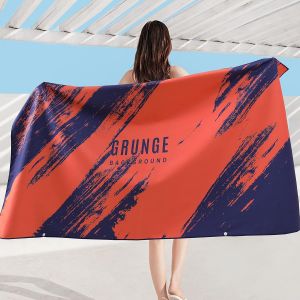 Kal-Serviette De Plage En Microfibre,Séchage Rapide -Portable Serviette De Voyage,Avec Sac De Transport, Serviette Sans Sable, Serviette Super Absorbante (160_X_80_Cm, J04) - Neuf